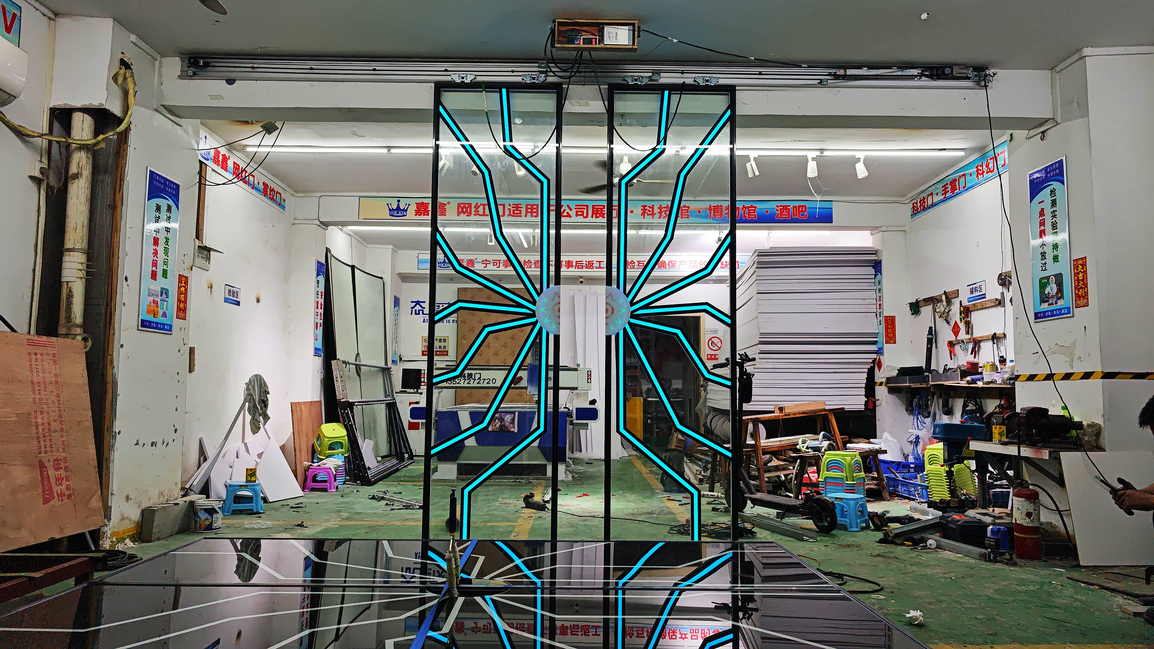 网红门制作 手掌魔法感应门