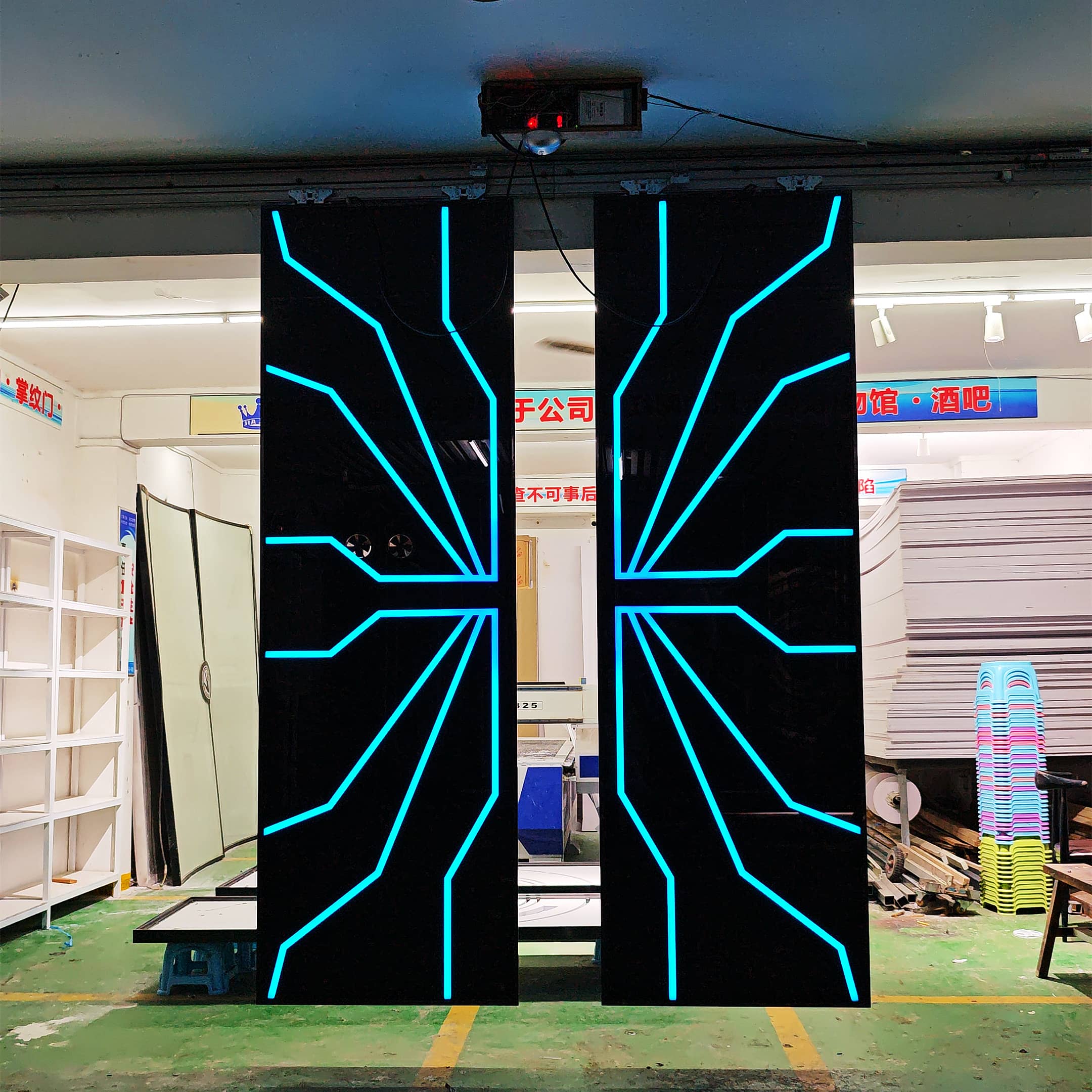 掌纹发光门 智能平移门