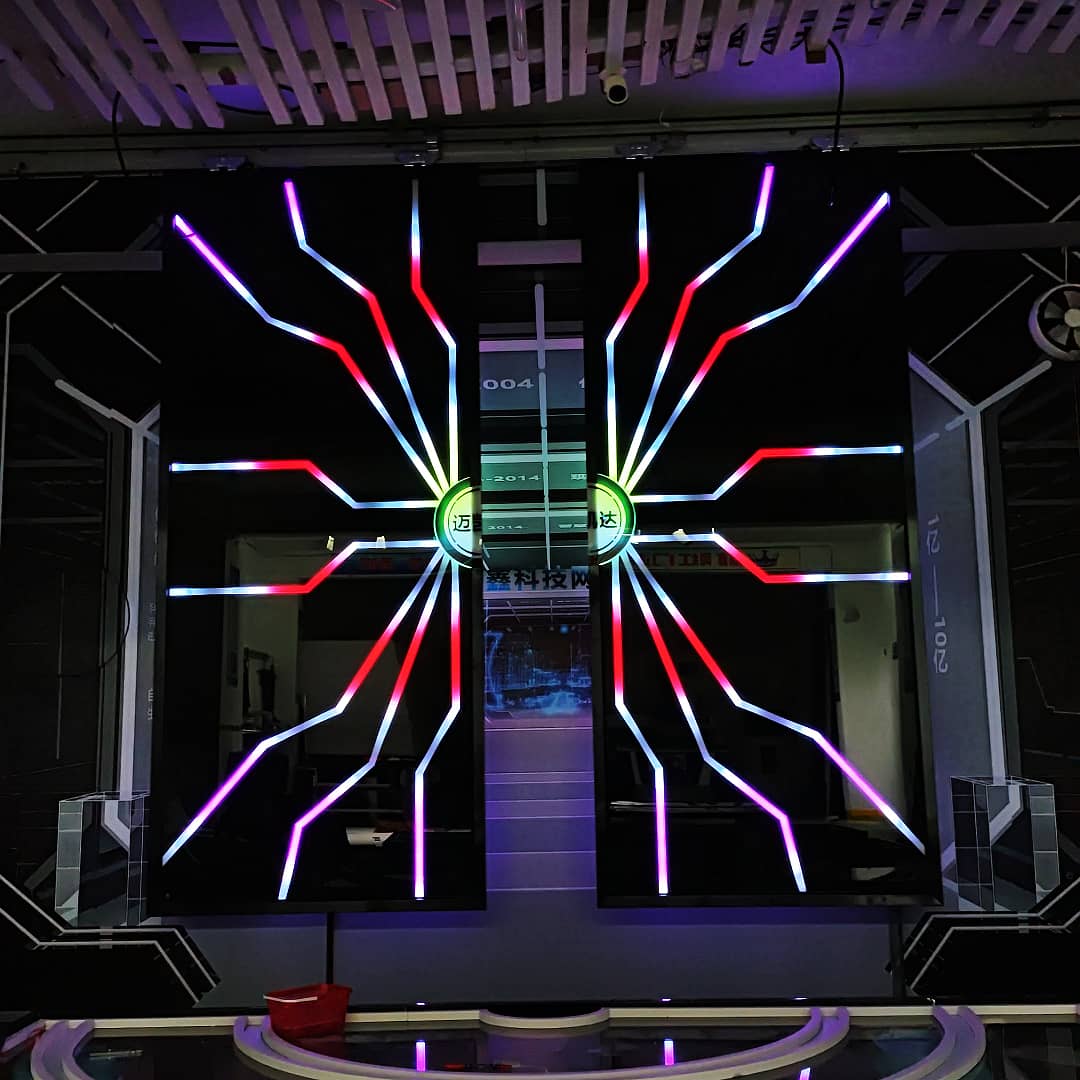 智能科幻门 掌纹感应灯光自动门